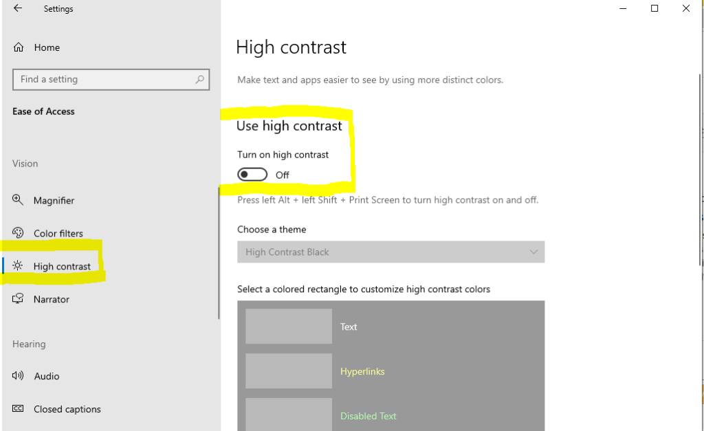 Change High Contrast - Make Windows Easier on Your Eyes